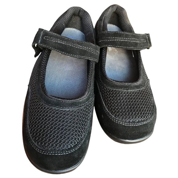 OrthoFeet Chatanooga Black Suede and Mesh Mary Jane Sneakers Extra Wide size 8.5 - Picture 8 of 13
